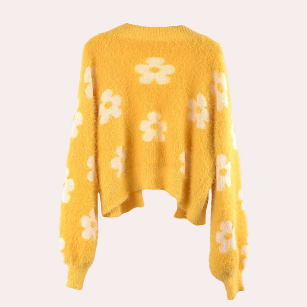 Gaspara - Liebenswerter Floral-Cardigan mit Laternenärmeln für Damen