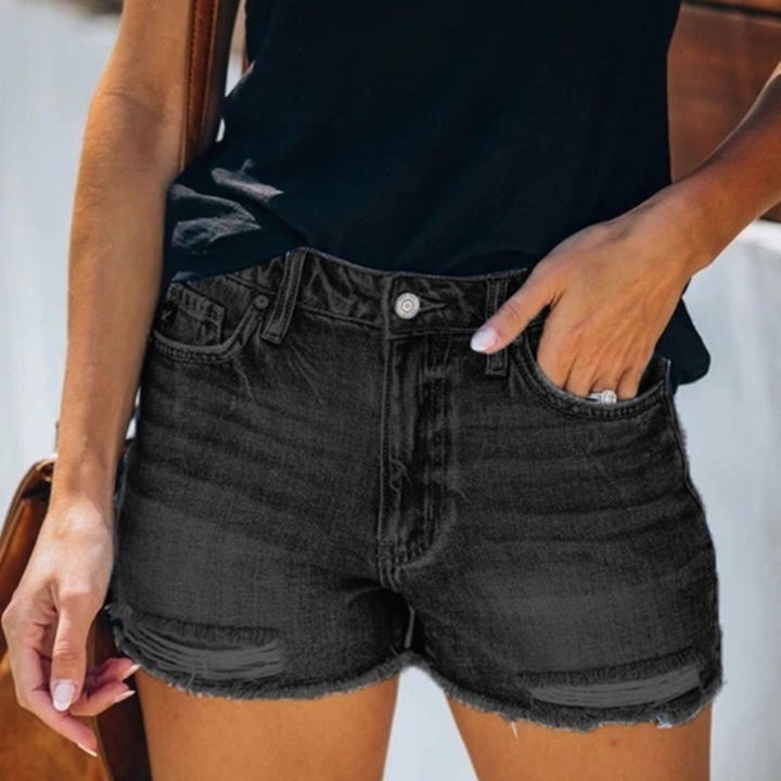 Violaine - Sommer-Shorts für Damen mit Lässigen Rissen und Fransen