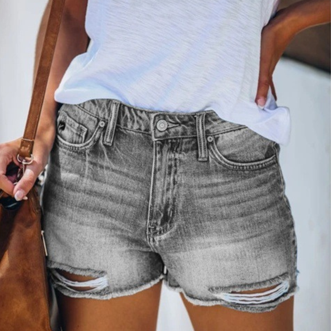 Violaine - Sommer-Shorts für Damen mit Lässigen Rissen und Fransen