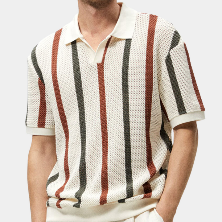 Udo - Retro-Strickpolohemd für Herren