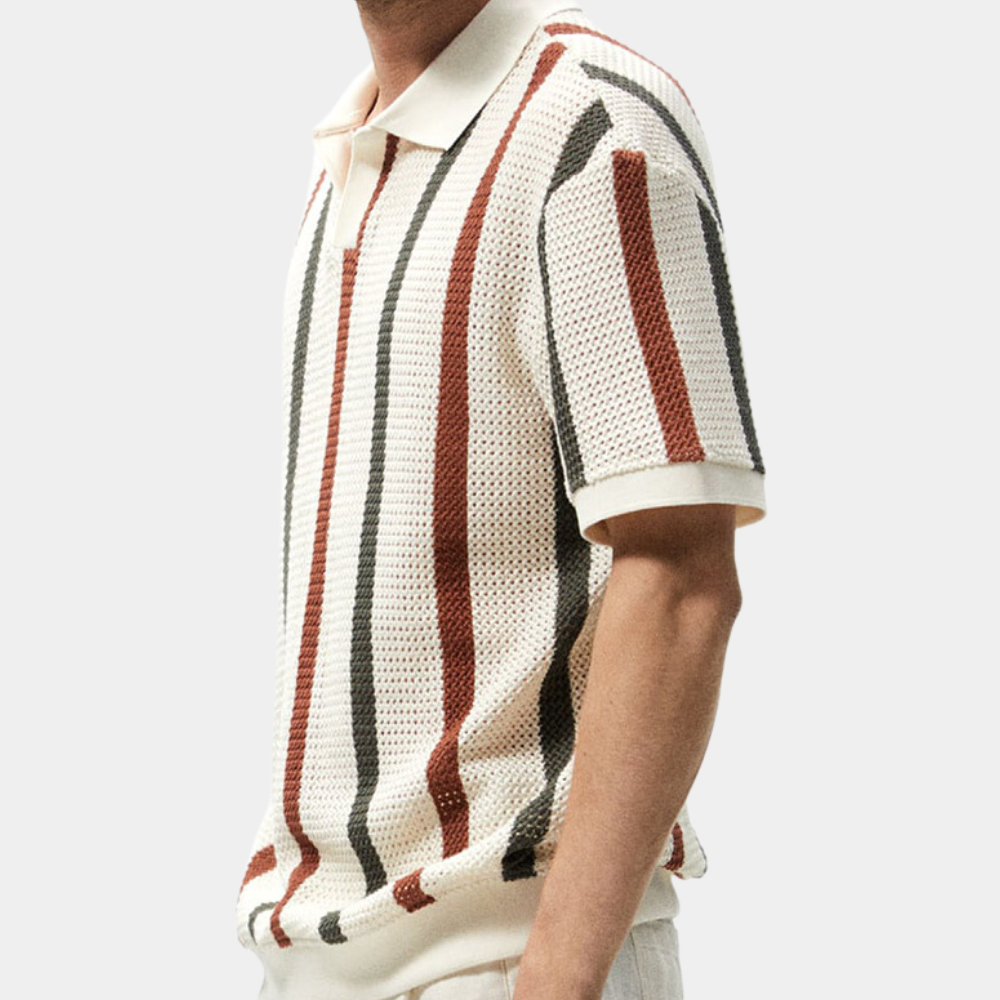 Udo - Retro-Strickpolohemd für Herren