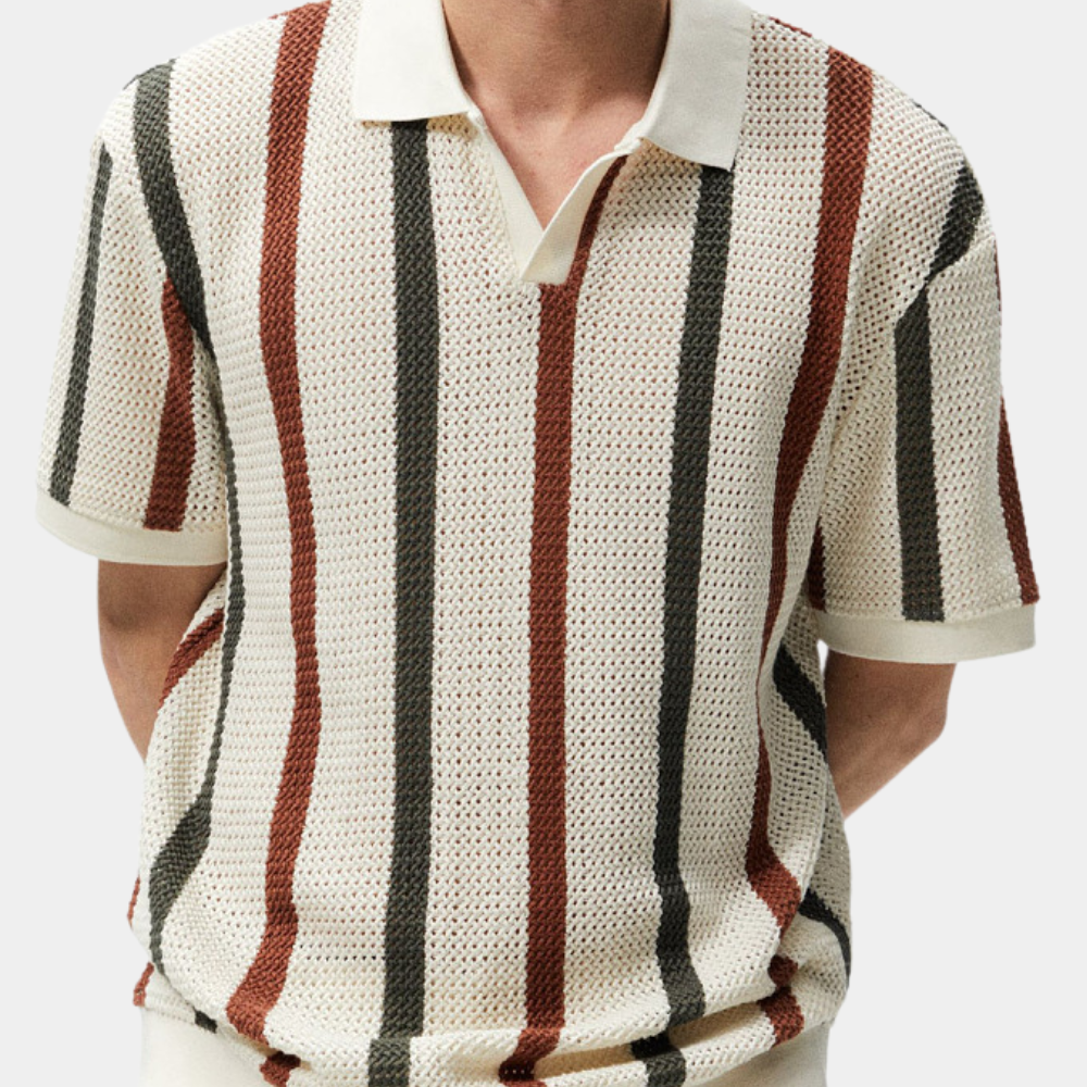 Udo - Retro-Strickpolohemd für Herren