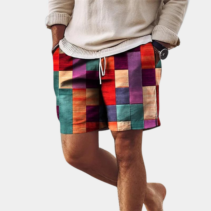 Lary - Bunt bedruckte Shorts für Herren