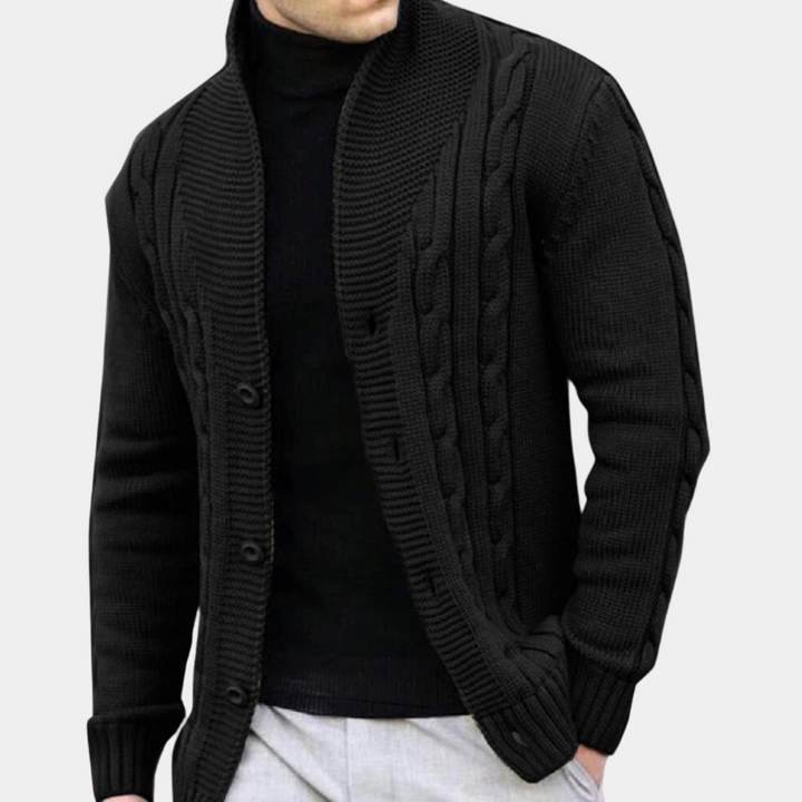 Rudi - Modische Herren-Strickjacke aus Rippenstrick