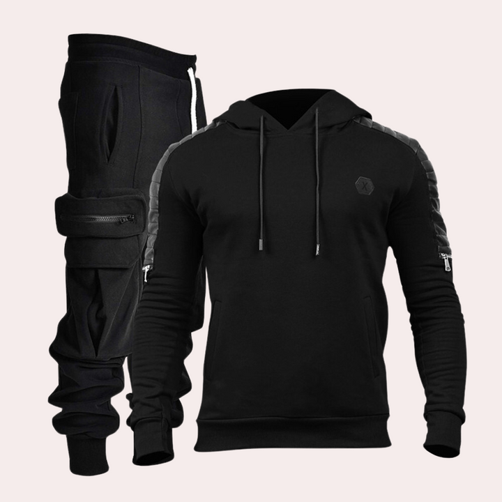 Urs - Herren Streetwear Kapuzenpulli & Cargo Jogginghose im Set