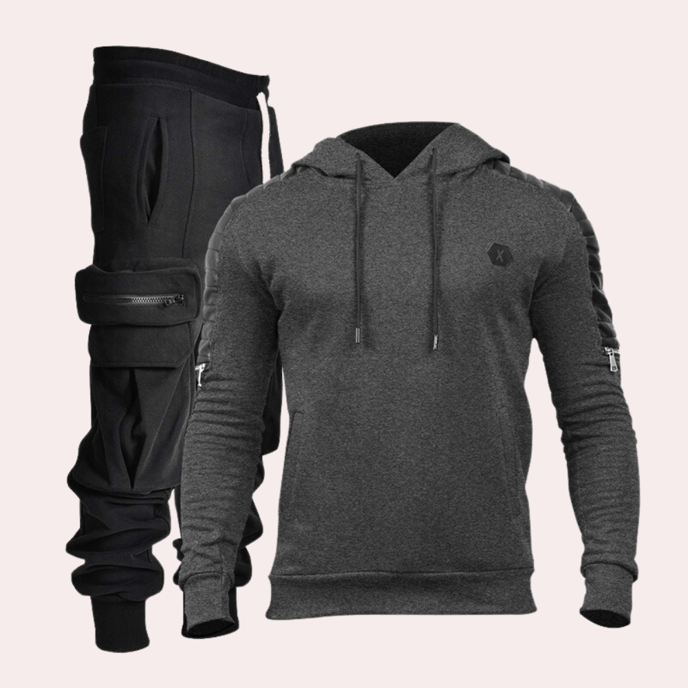 Urs - Herren Streetwear Kapuzenpulli & Cargo Jogginghose im Set