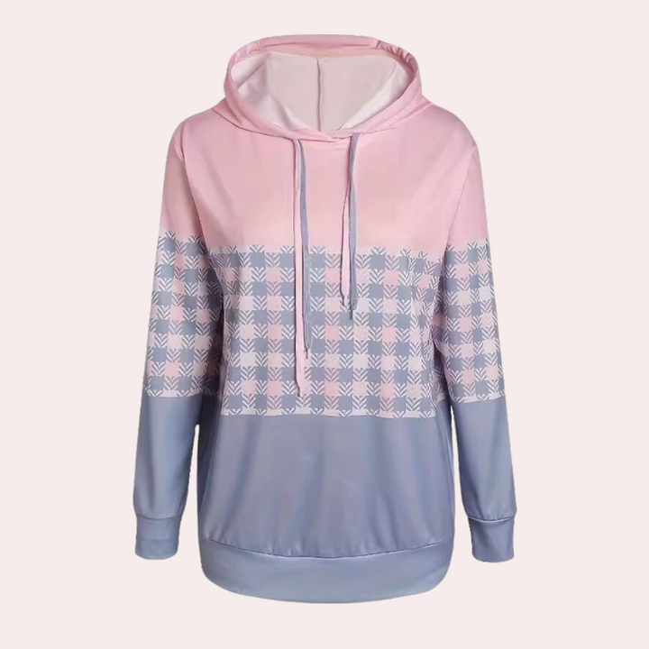 Emmanuelle - Bequemes kariertes damen-sweatshirt