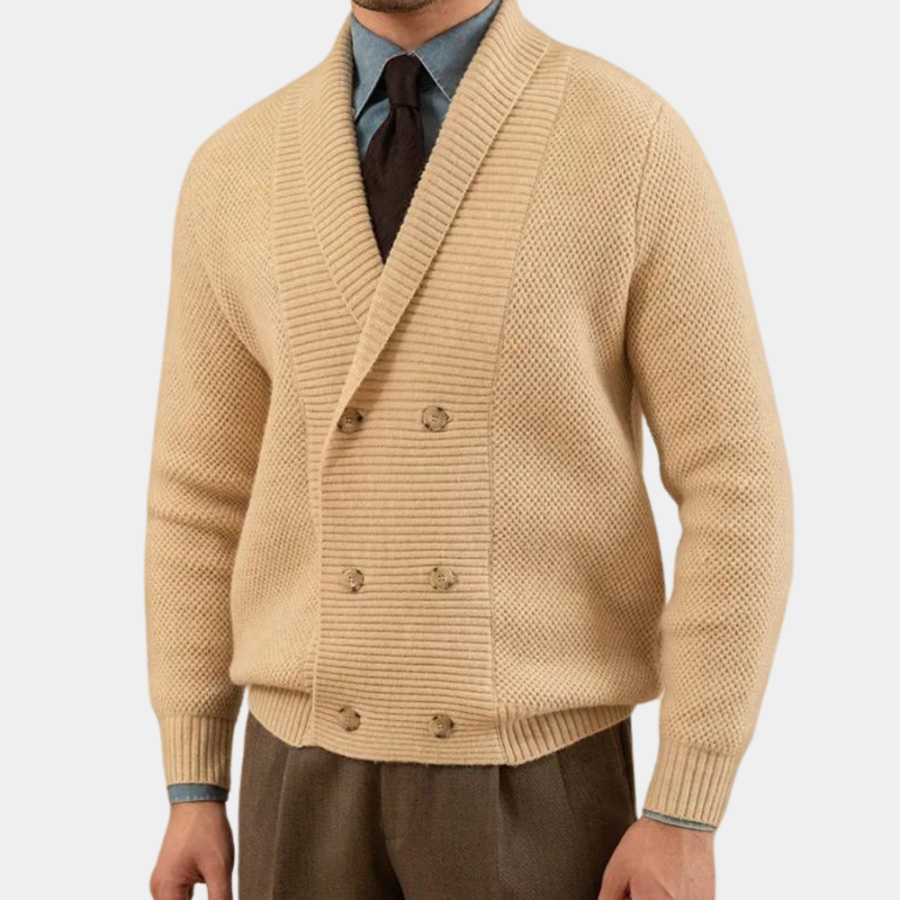 Thierry - Zweireihige Herren-Strickjacke