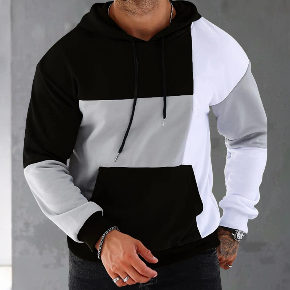 Petar - Stilvolles Herren-Kapuzensweatshirt mit Farbblock