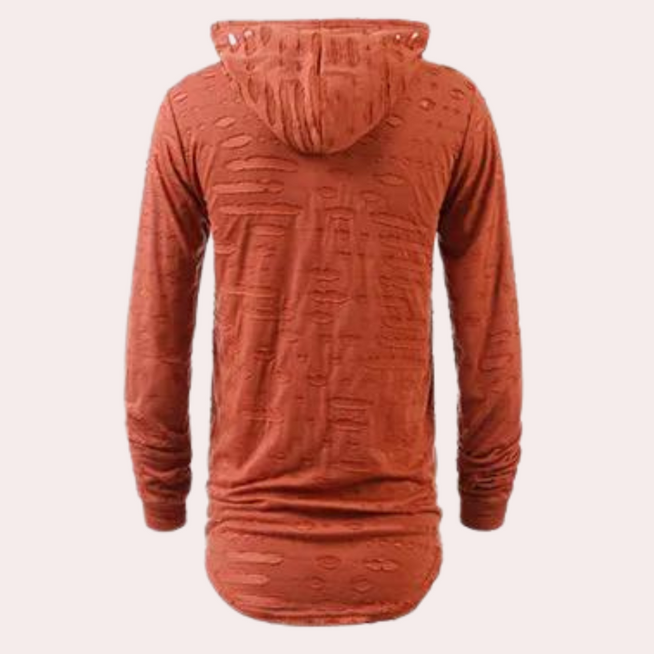 Pompiliu - Lässiger Herren-Kapuzenpullover mit Cutouts