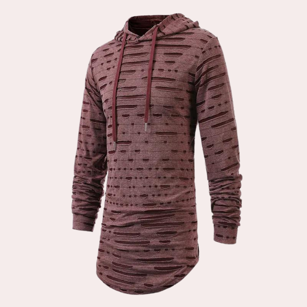 Pompiliu - Lässiger Herren-Kapuzenpullover mit Cutouts