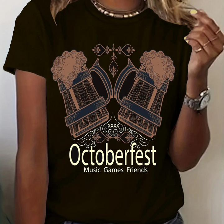 Agnieszka - Oktoberfest-inspiriertes lässiges Damen-T-Shirt