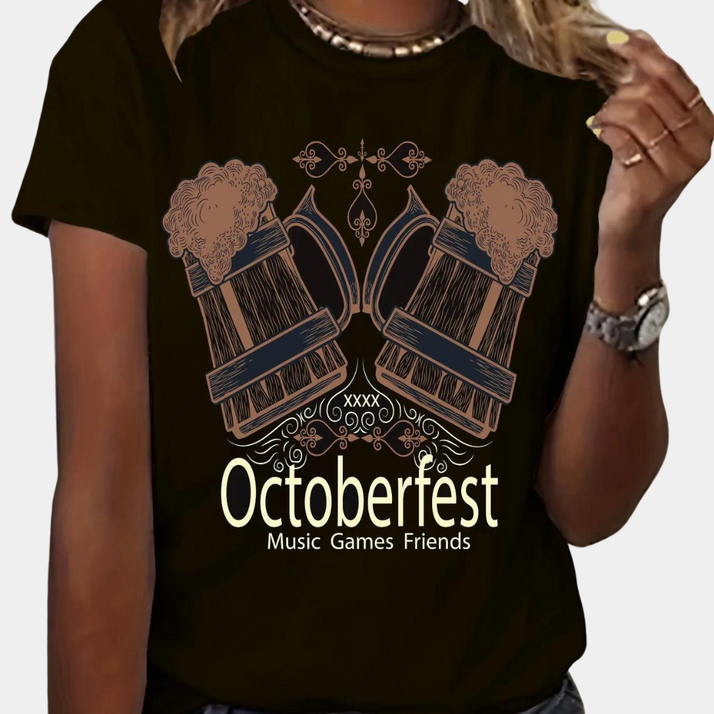 Agnieszka - Oktoberfest-inspiriertes lässiges Damen-T-Shirt