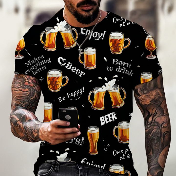 Nikos - Lässiges Oktoberfest-Grafik-T-Shirt für Herren