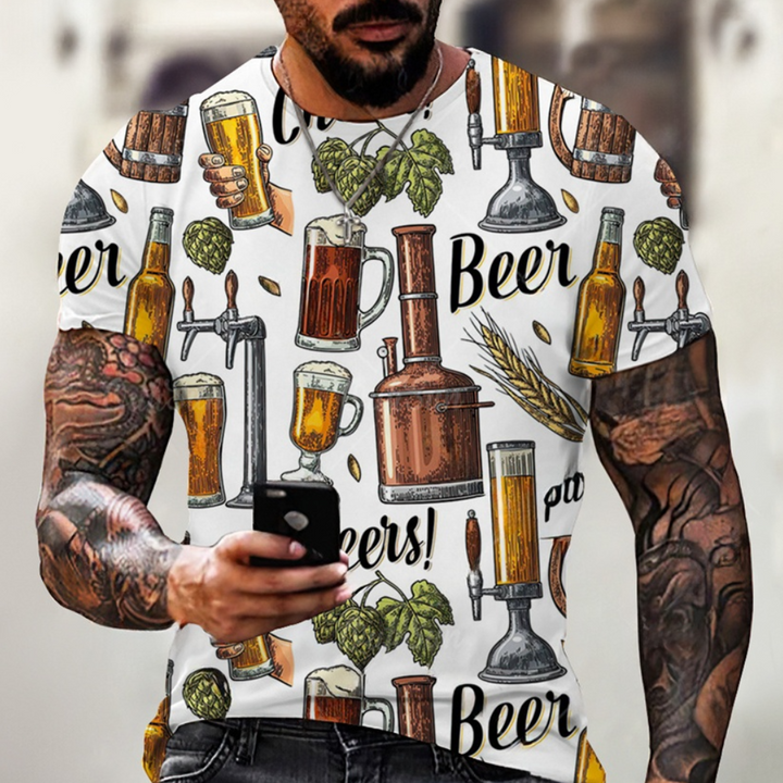 Nikos - Lässiges Oktoberfest-Grafik-T-Shirt für Herren