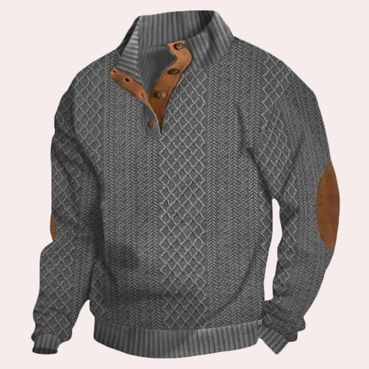 Derrall - Stylischer Herrenpullover mit Ellbogenpatches