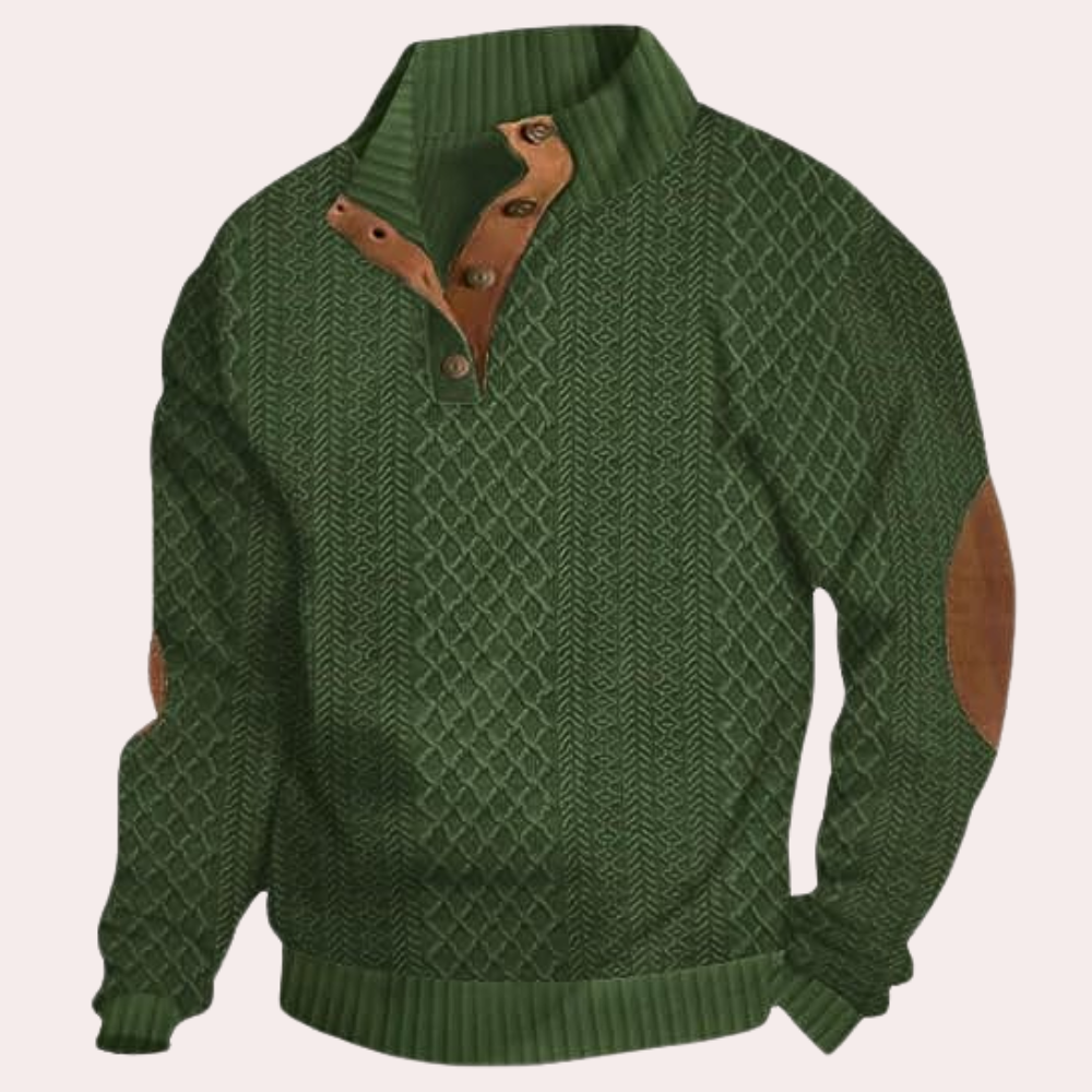 Derrall - Stylischer Herrenpullover mit Ellbogenpatches