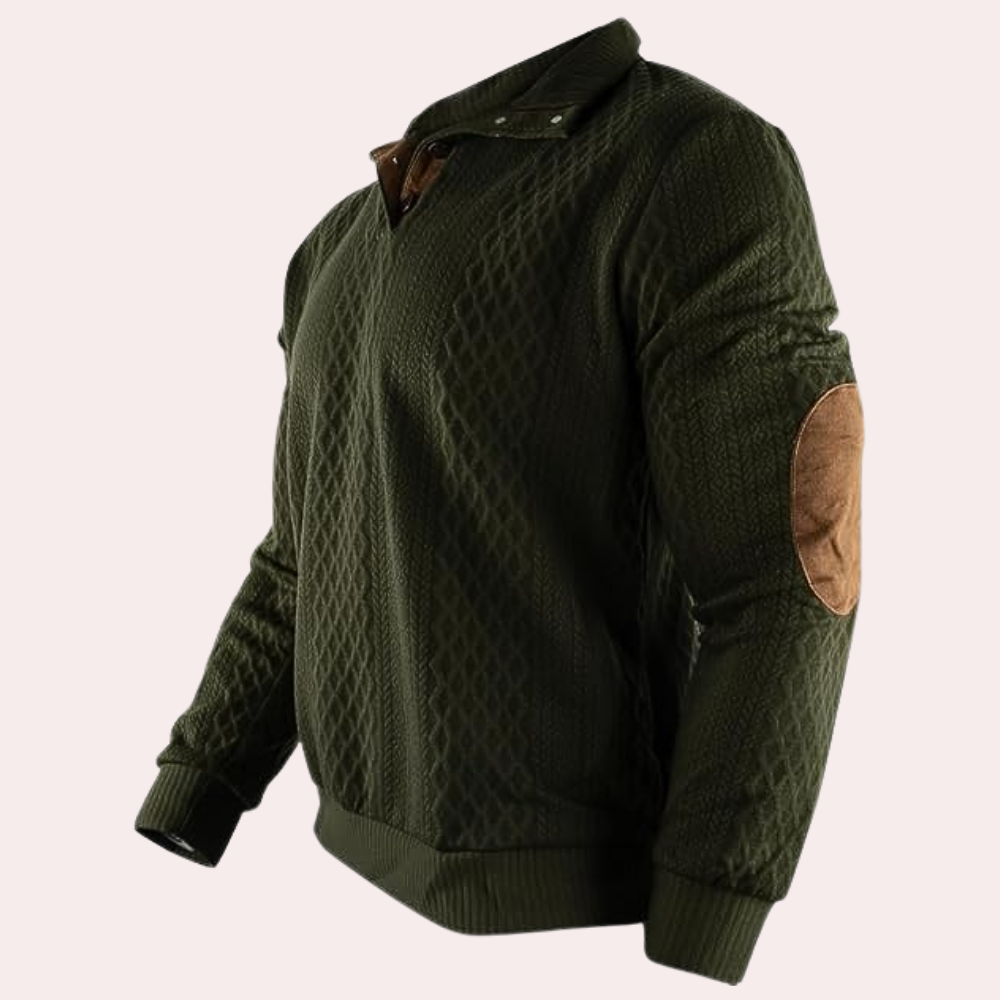 Derrall - Stylischer Herrenpullover mit Ellbogenpatches