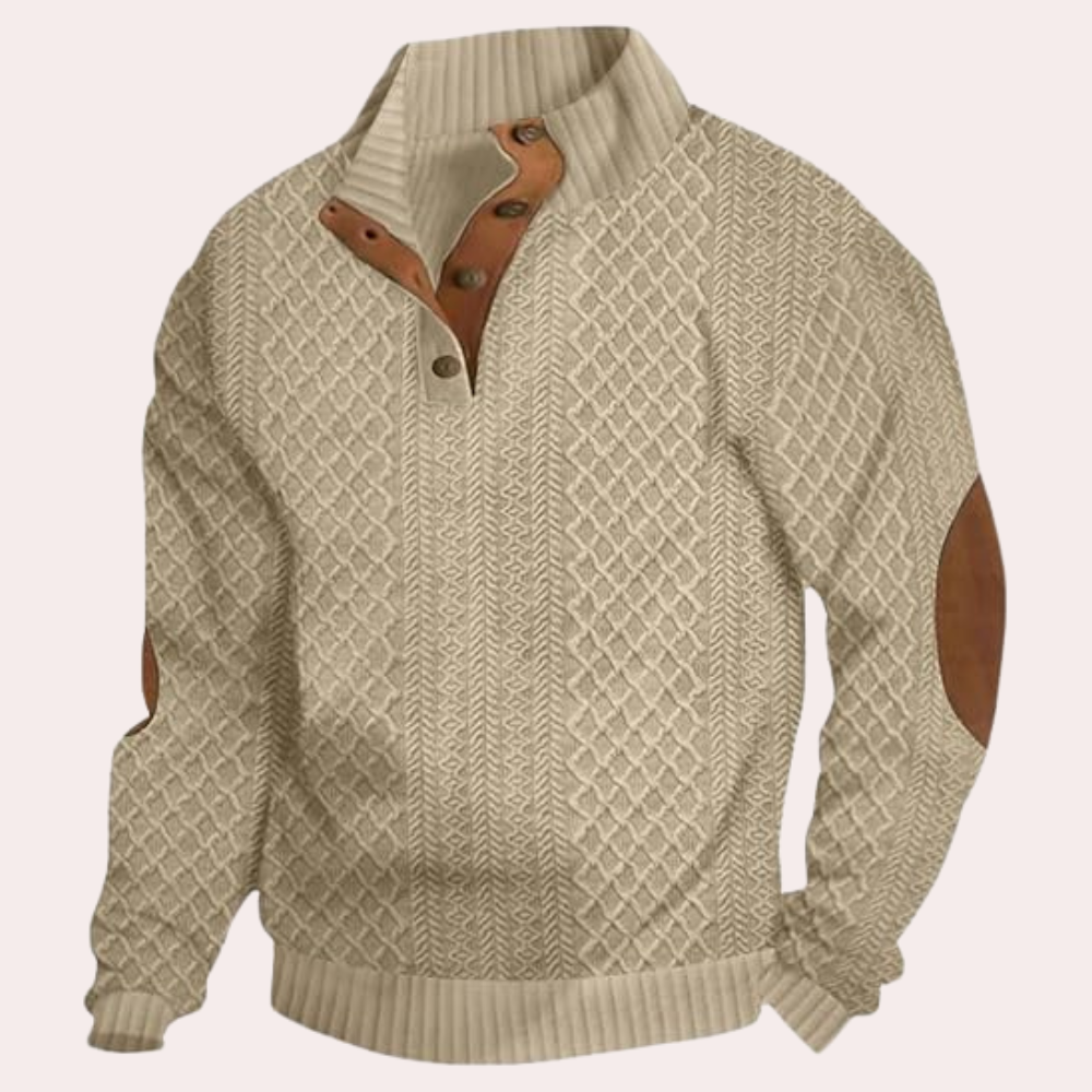 Derrall - Stylischer Herrenpullover mit Ellbogenpatches