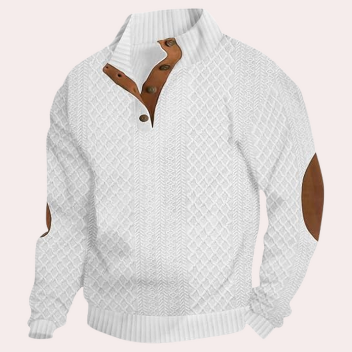 Derrall - Stylischer Herrenpullover mit Ellbogenpatches