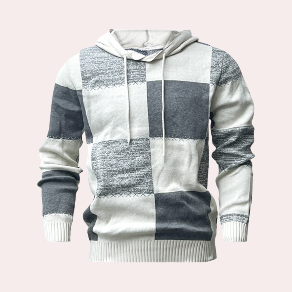 Greco - Herren Kapuzenpullover mit markantem Patchwork-Muster