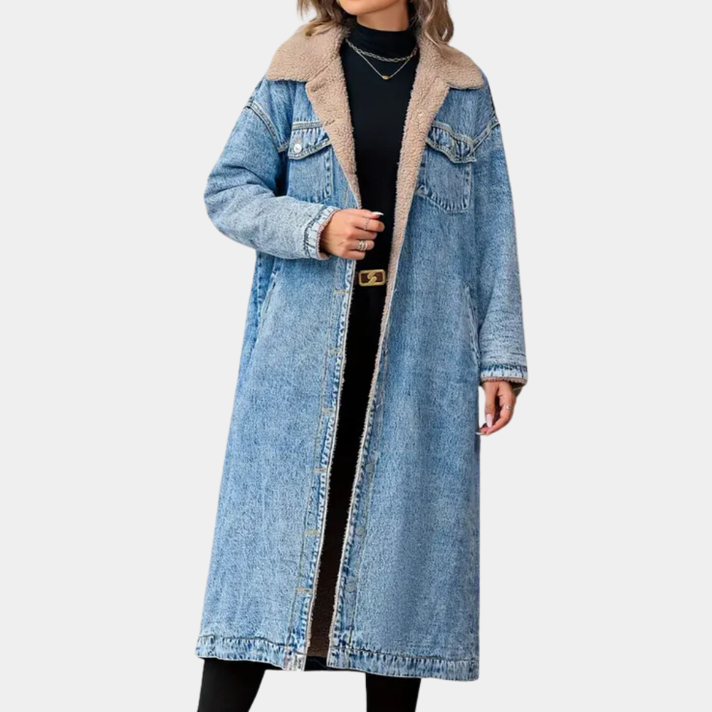 Gretchen - Warmer Denim-Mantel für Damen