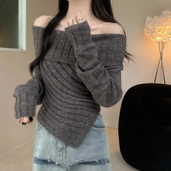 Rosalina - Modischer Off-Shoulder-Strickpullover für Damen