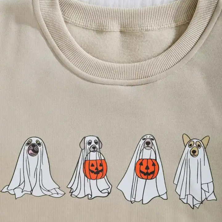 Kinga - Goofy Geisterhunde Halloween Damen Sweatshirt