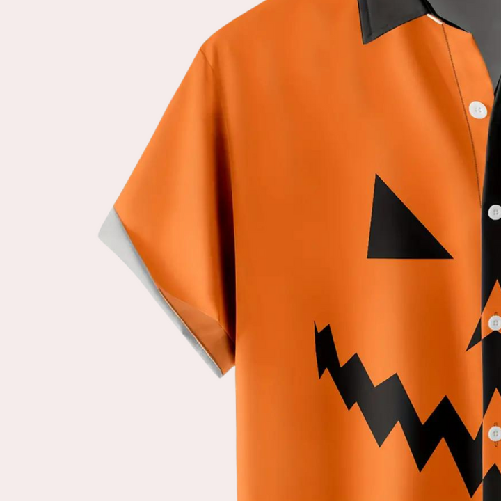 Anitra - Herren Halloween Shirt mit Kürbisgesicht Grafik