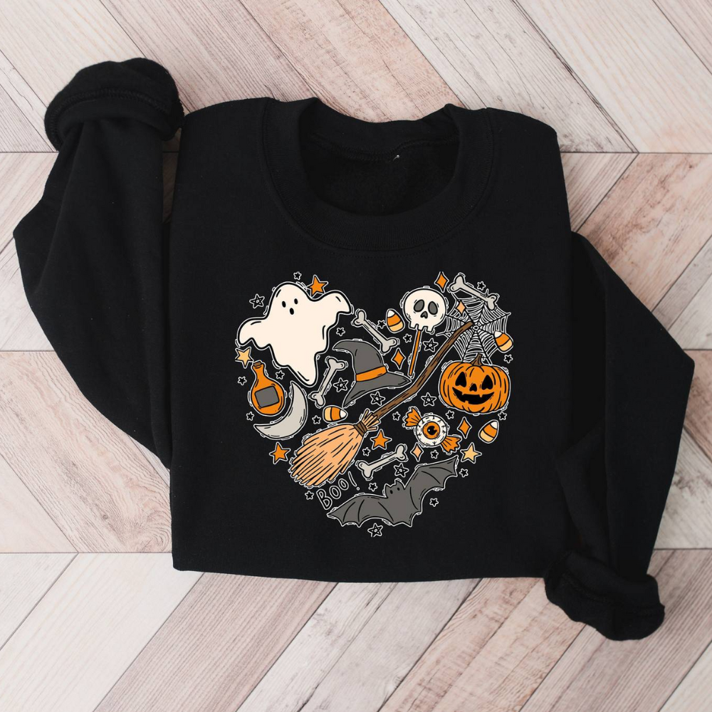 Emese – Spukige Vibes Halloween Damen-Sweatshirt