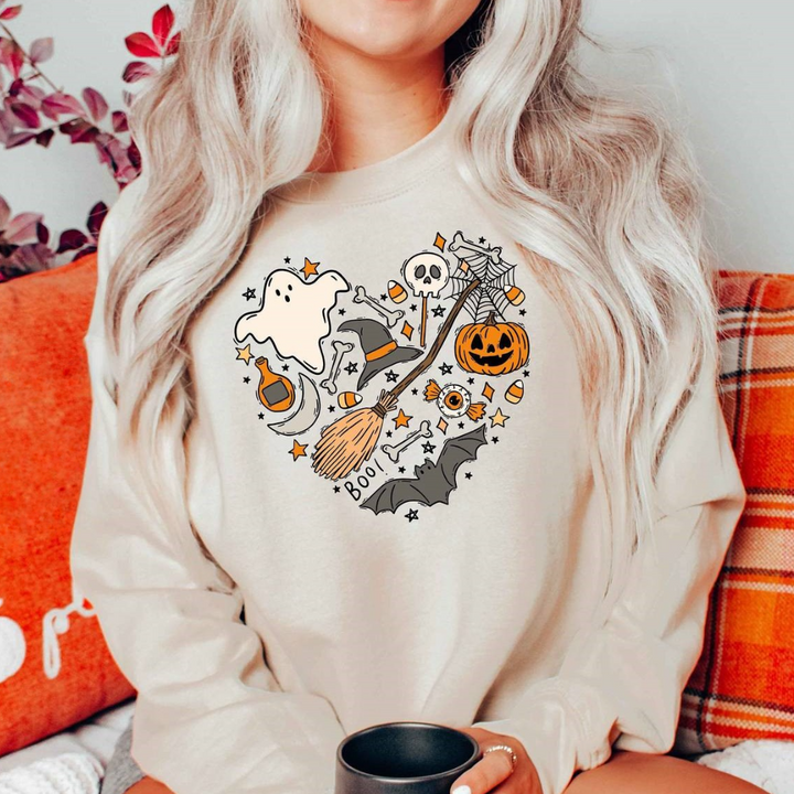 Emese – Spukige Vibes Halloween Damen-Sweatshirt