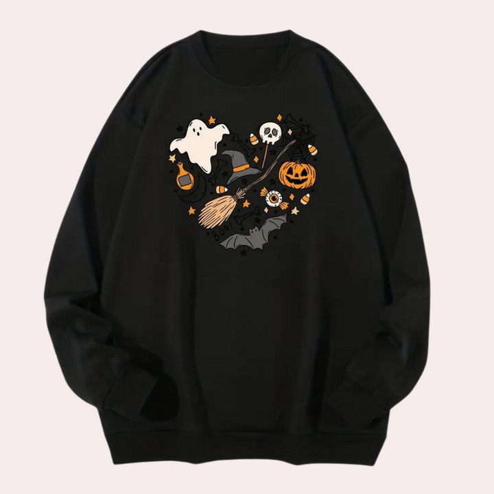 Emese – Spukige Vibes Halloween Damen-Sweatshirt