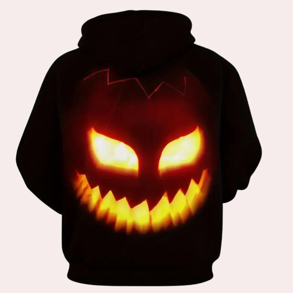 Marton - Halloween-Kapuzenpullover mit Kürbisaufdruck für Herren