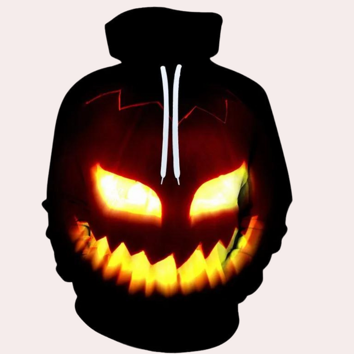 Marton - Halloween-Kapuzenpullover mit Kürbisaufdruck für Herren