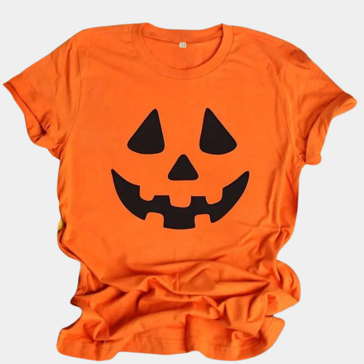 Marieta - Halloween Kürbisgesicht T-Shirt für Damen