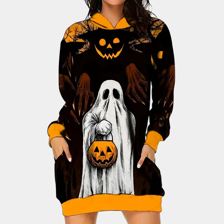 Cili - Halloween-Kleid mit Kapuze für Damen in Übergröße