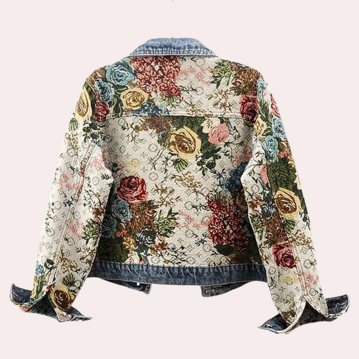 VIENNA - Modische Jeansjacke Mit Blumenmuster Für Damen