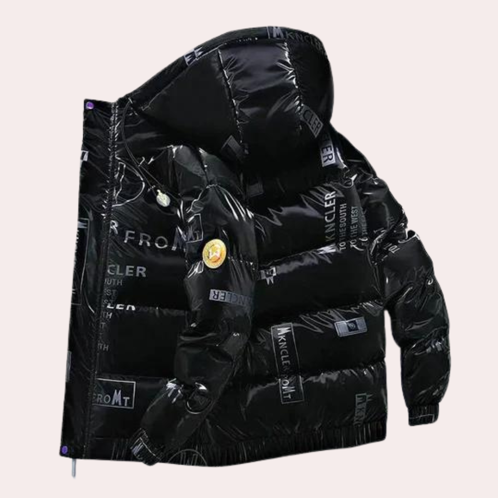 Schwarze leichte Herrenjacke mit Kapuze