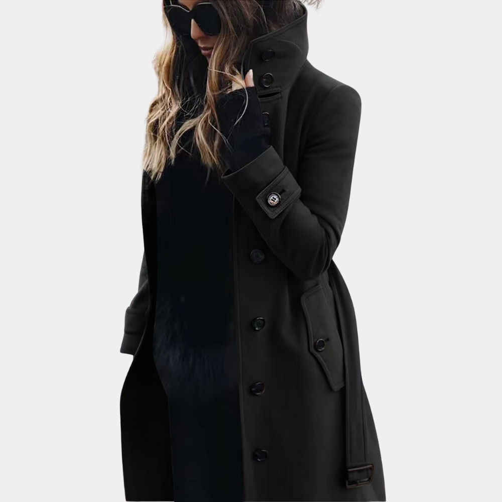 Schwarze Trenchcoat lang Damen